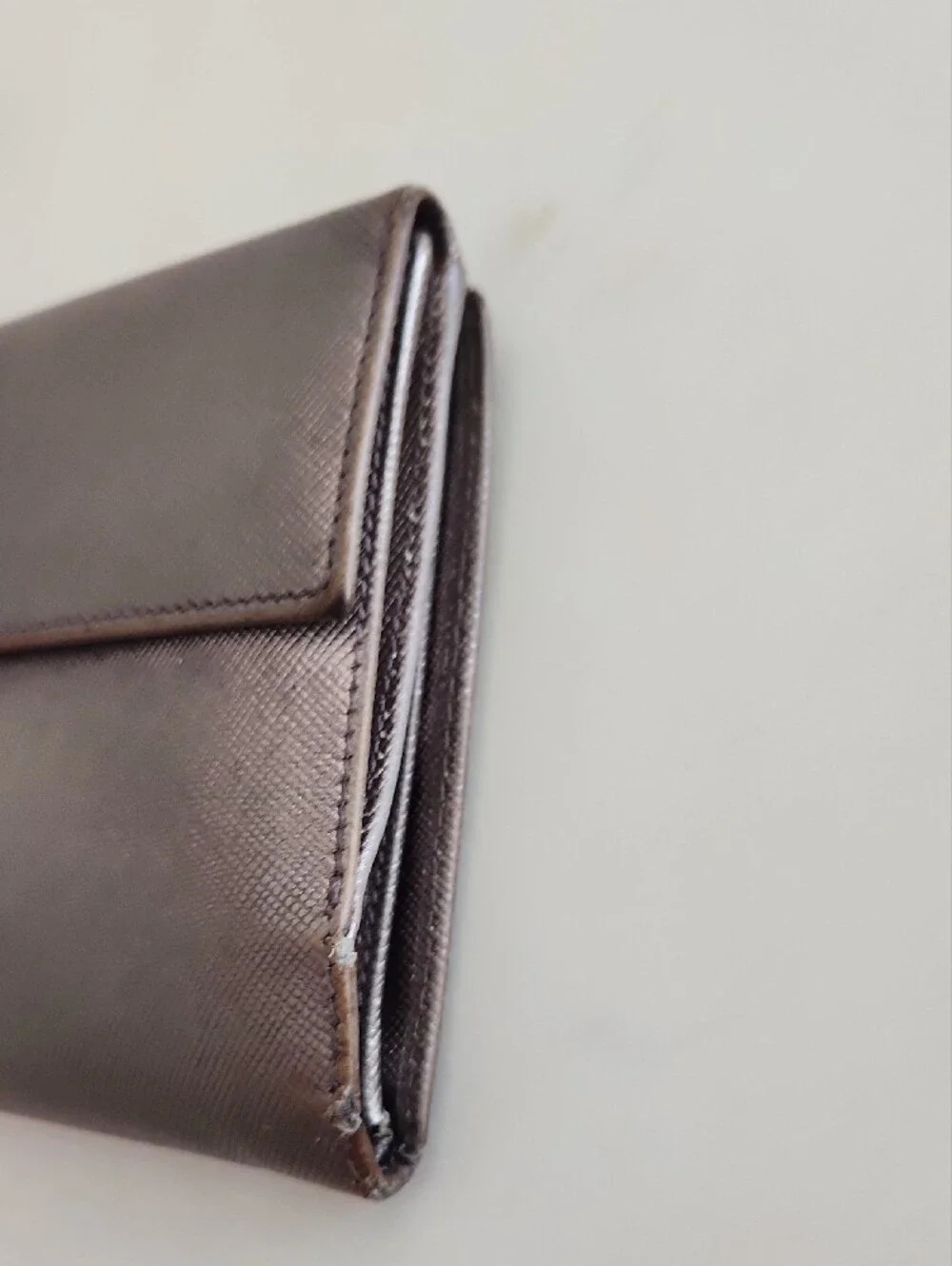 Prada Metallic Saffiano Leather Wallet..preloved.